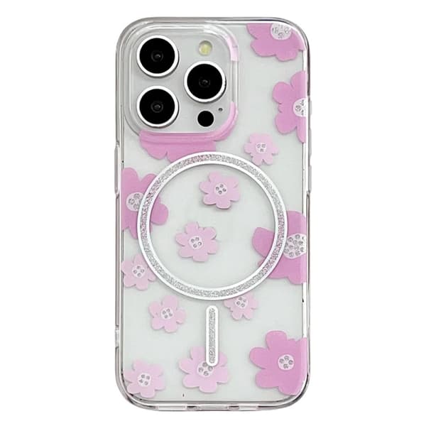 Mobilskal till iPhone 16 Pro MagSafe Laser Floral Rosa