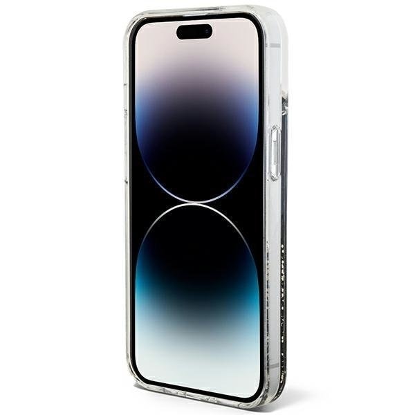 Guess iPhone 14 Mobilskal Liquid Glitter Marble - Musta Black