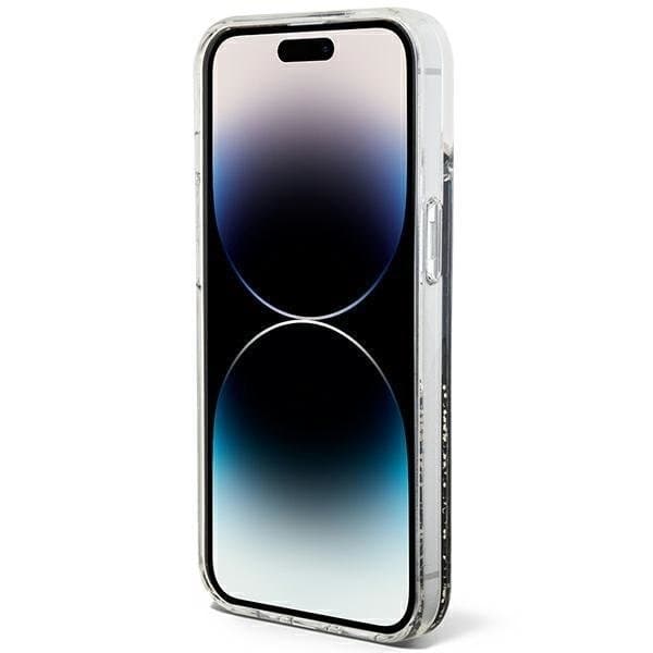 Guess Mobilskal till iPhone 14 Liquid Glitter Marble - Svart Svart