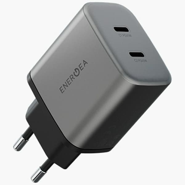 Energea Vægoplader 2xUSB-C 45W - Grå Grå