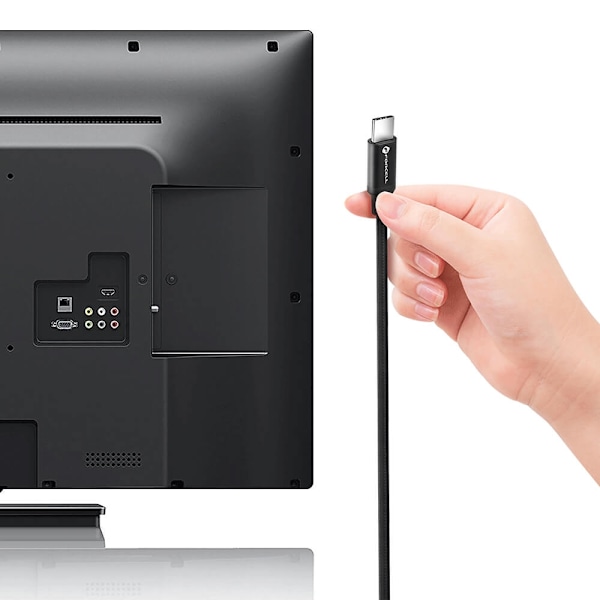 FORCELL kabel USB-C til USB-C QC4.0 PD100W / 4K / 20Gbit/s 1m Black