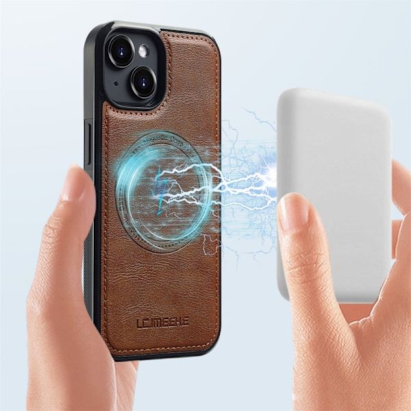 LC.IMEEKE iPhone 13 mini Plånboksfodral Konstläder - Brun