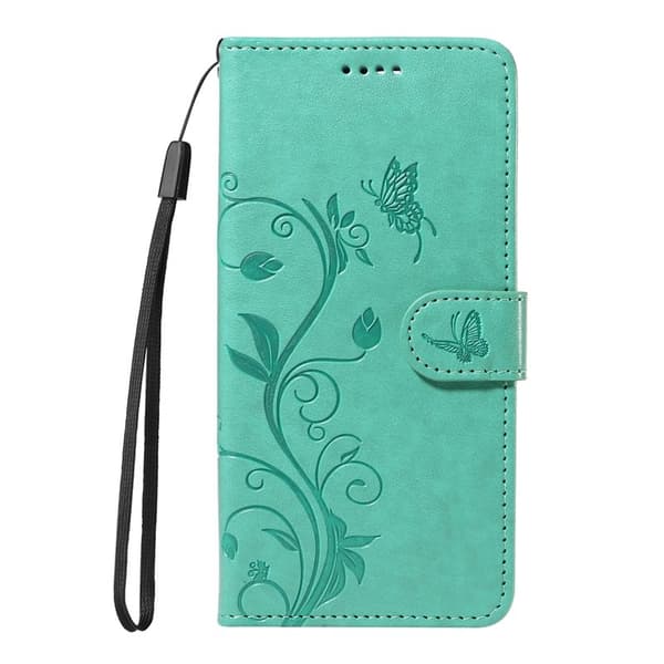 ABEEL Samsung Galaxy S26 Plus Plånboksfodral Konstläder Blommönster - Grön