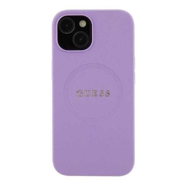 Guess iPhone 15 Mobilskal Magsafe Saffiano - Lila Lila