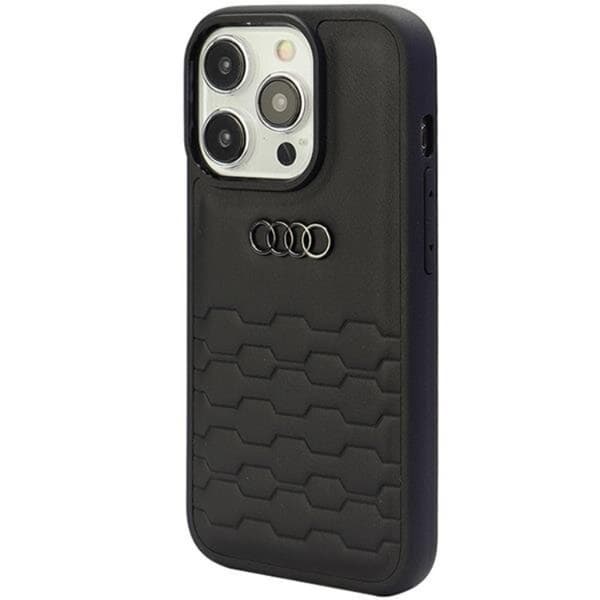Audi iPhone 15 Pro Mobilcover Kunstlæder - Sort Black