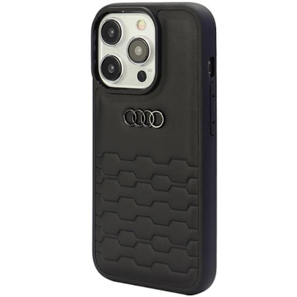 Audi iPhone 15 Pro Mobilskal Syntetiskt Läder - Svart Svart