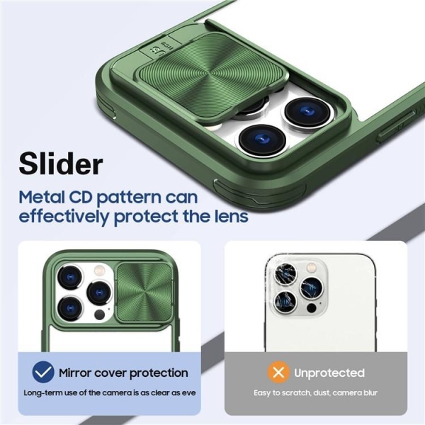 iPhone 14 Plus Skal Camera Slider - Grön