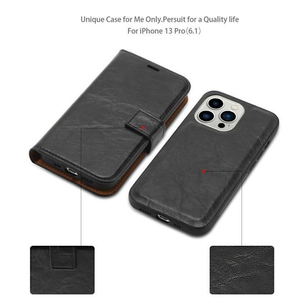 iPhone 15 Pro Plånboksfodral 2-in-1 Detachable - Röd