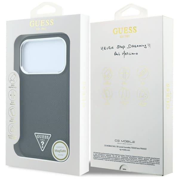 Guess Mobilskal För iPhone 18 Pro Max/17 Pro Max Magsafe Grained Triangle Logo