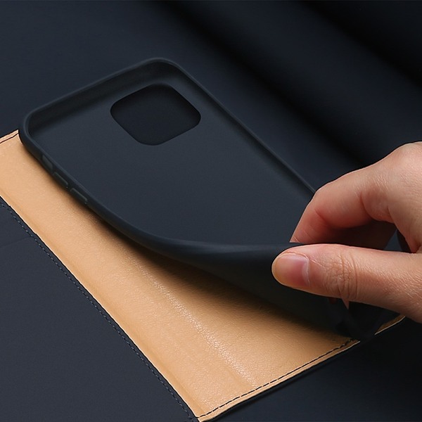 DUX DUCIS Äkta Läder Plånboksfodral iPhone 12 Pro Max - Blå Blå