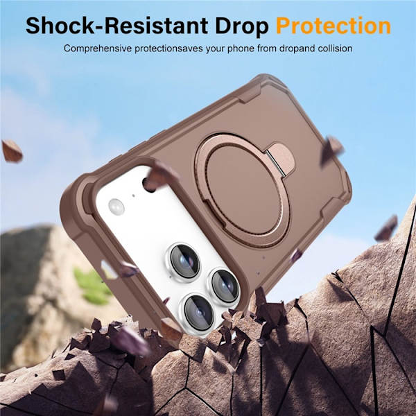 Mobilskal till iPhone 17 Pro Max MagSafe Kickstand Shockproof - Guld Guld