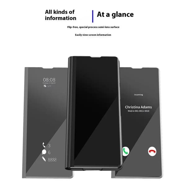 Mobilskal till Galaxy Z Fold7 5G View Window PU Läder + PC - Blå Blå