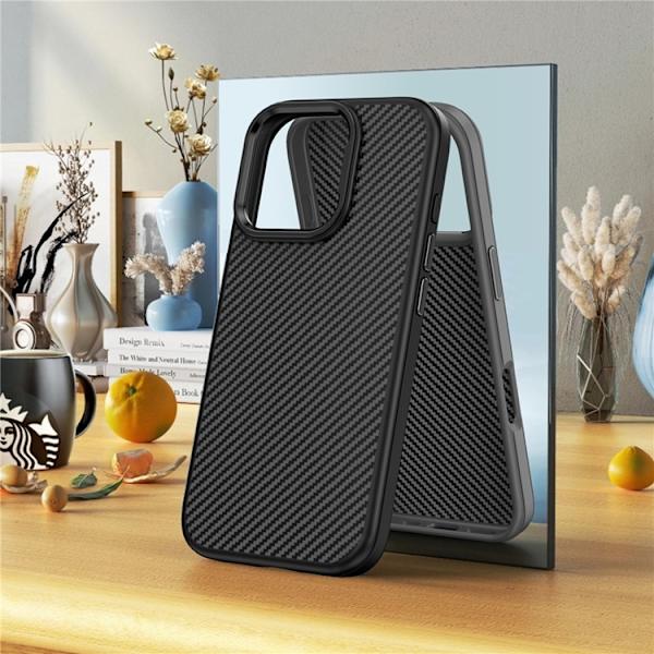 IPAKY Mobilskal till iPhone 16 Plus Carbon Fiber - Grå Grå