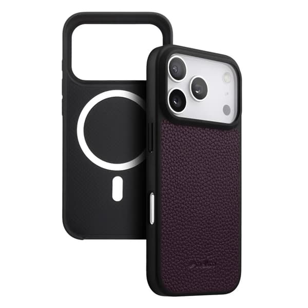 MELKCO Mobilskal till iPhone 17 Pro Max Magsafe Äkta läder - Lila Lila