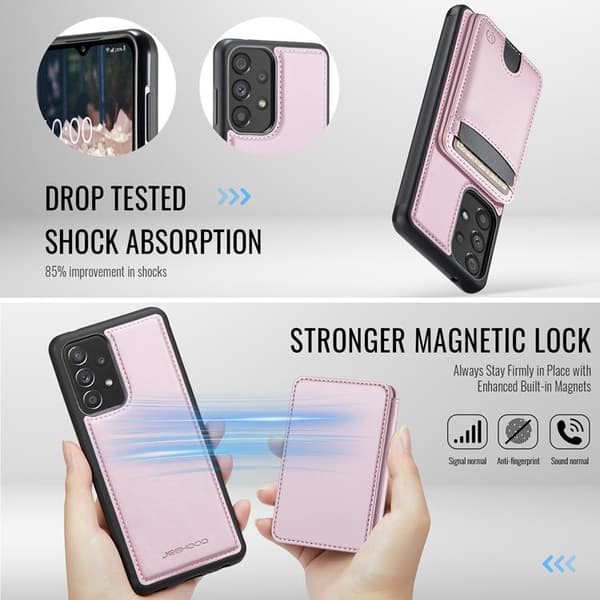 JEEHOOD Samsung Galaxy A33 5G Mobilskal KonstLäder - Rosa Rosa