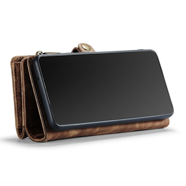 CASEME Multi-function Wallet TPU + KonstLäder Mobilskal - Brun