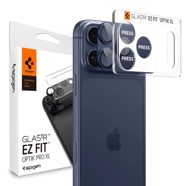 Spigen iPhone 17 Pro Härdat Glas Kameraskydd EZ Fit - Blå Blå