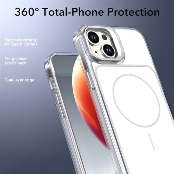 Mobilskal till iPhone 15 Plus MagSafe Lens Kickstand med Handrem - Vit Vit