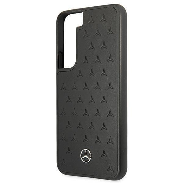 Mercedes Læder Stars Pattern Skal Galaxy S22 Plus - Sort Black