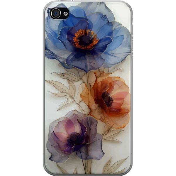Mobilcover til Apple iPhone 4 med Silkeblomster