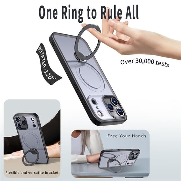 Mobilskal till iPhone 17 Pro Max MagSafe Rotating Kickstand Svart