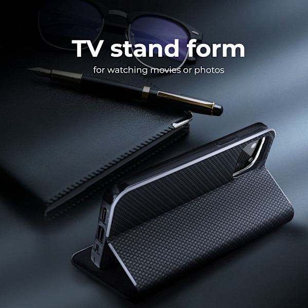 Galaxy S9 Plus Plånboksfodral Forcell Luna Carbon - Svart Svart