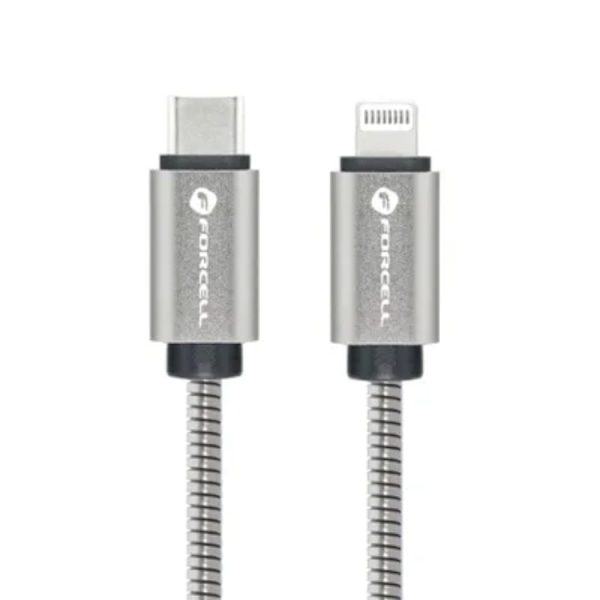 FORCELL USB-C - Lightning 27W Kabel 2m C238 PD 3A - Silver Silver