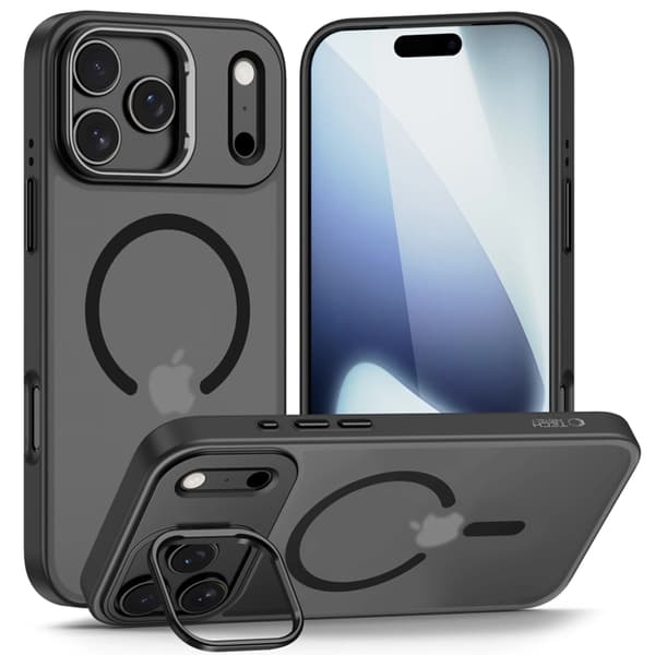Tech-Protect Telefontaske til iPhone 17 Pro Magsafe Kickstand - Mat Sort Svart