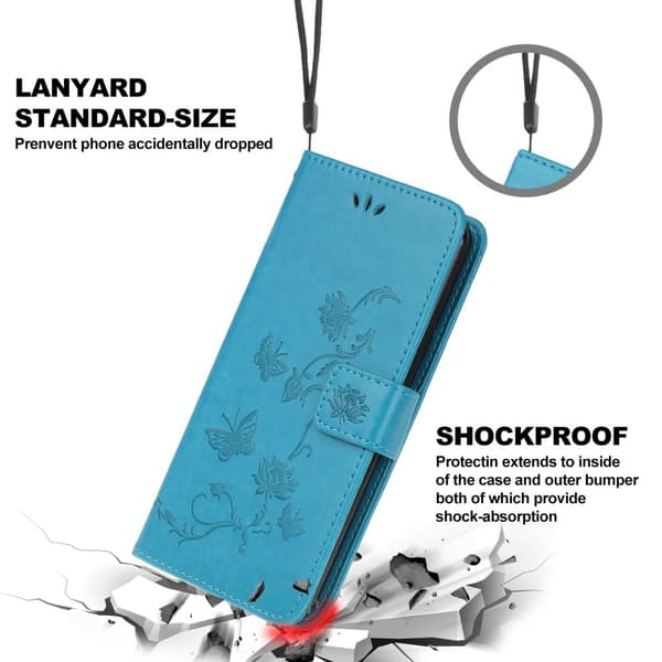 Butterfly Pungeetui til Huawei P40 - Blå Blue