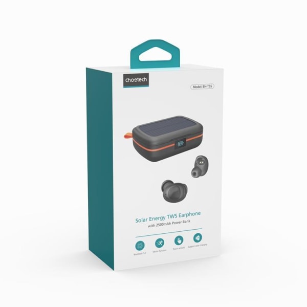 Choetech In-ear hovedtelefoner BH-T05 Solar TWS med Powerbank 2500mAh