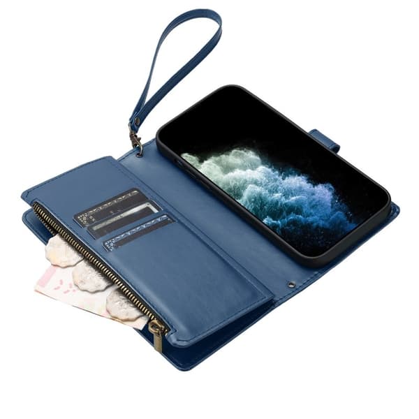 Oppo Find X9 Pro 5G Plånboksfodral Konstläder Stöd - Blå