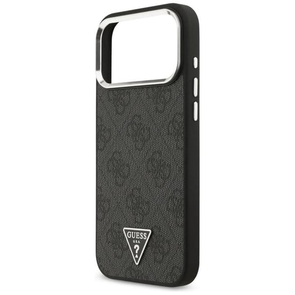 Guess Telefontaske til iPhone 17 Pro Max MagSafe 4G Trekantlogo - Sølv Silver