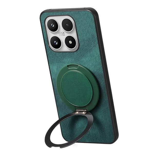 Mobilskal för Xiaomi 17 Retro Läder Rotating Kickstand Grön