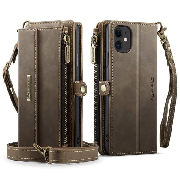 CASEME iPhone 11 Plånboksfodral RFID-Skydd Konstläderbrun