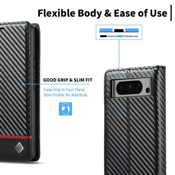 LC.IMEEKE Google Pixel 8 Pro Plånboksfodral Konstläder - Horisontell Rand