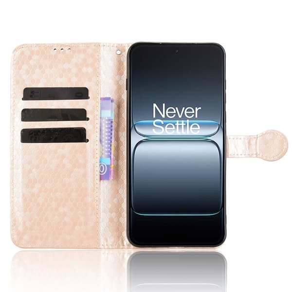 OnePlus Nord 5 Konstläder Plånboksfodral Dot Pattern Imprint - Roséguld Roséguld
