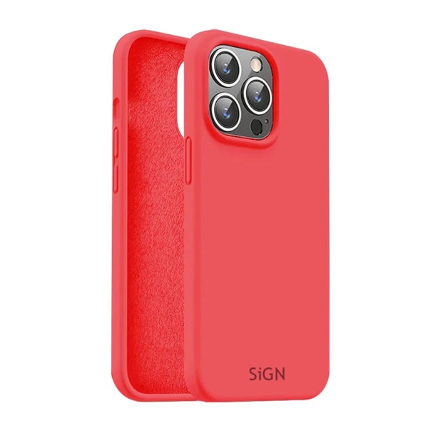 SIGN iPhone 15 Pro Max Mobile Cover nestemäinen silikoni - punainen