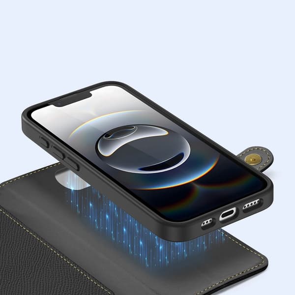 Dux Ducis iPhone 16e Plånboksfodral Lawa Läder - Svart Svart