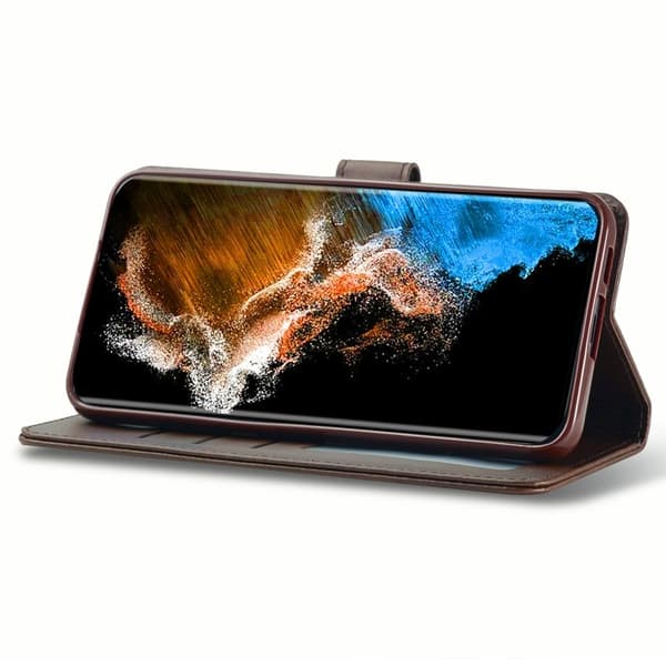 LC.IMEEKE Samsung Galaxy S24+ Plånboksfodral Konstläder - Brun