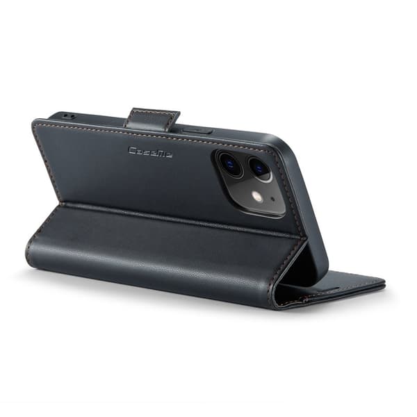 CASEME 023 Stand Plånboksfodral iPhone 12 mini Konstläder Svart