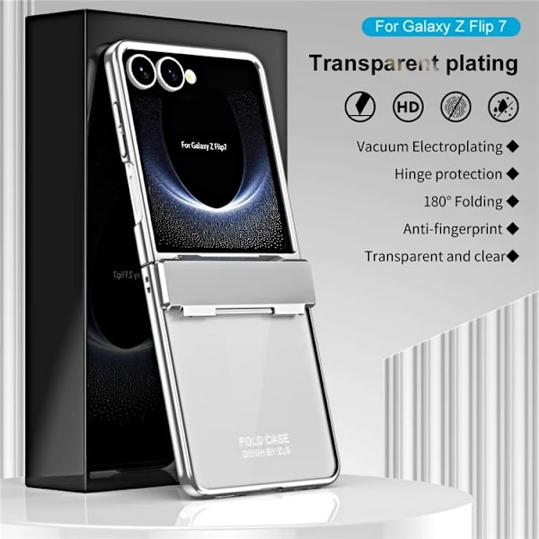 Mobilskal till Galaxy Z Flip7 Electroplating PC Folding - Silver Silver