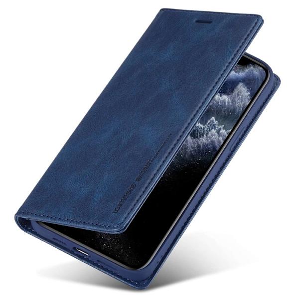 LC.IMEEKE iPhone 11 Pro Max Plånboksfodral Konstläder - Blå