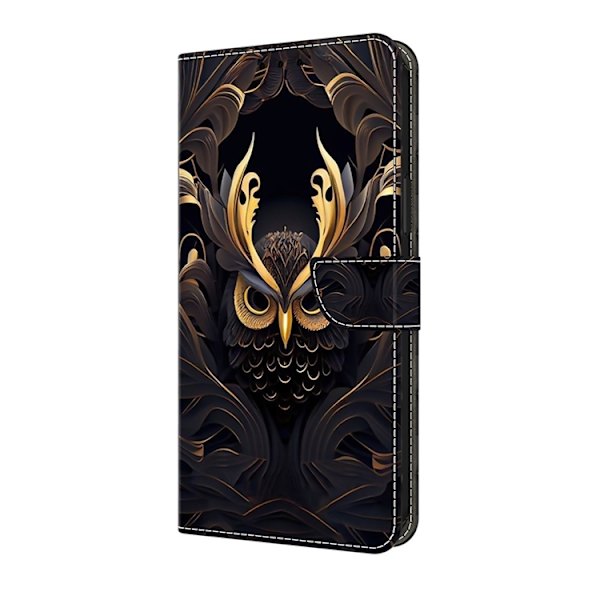 Galaxy A17/A26 Plånboksfodral Konstläder Pattern Printing Svart
