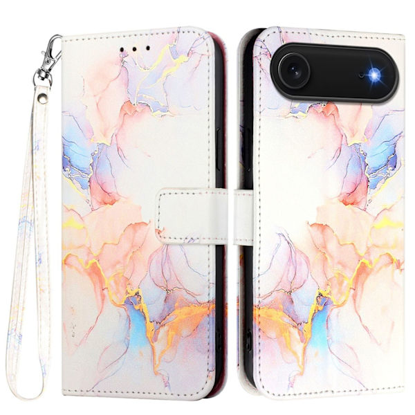 iPhone Air Plånboksfodral Marble Pattern Med Rem LS004 Flerfärgad