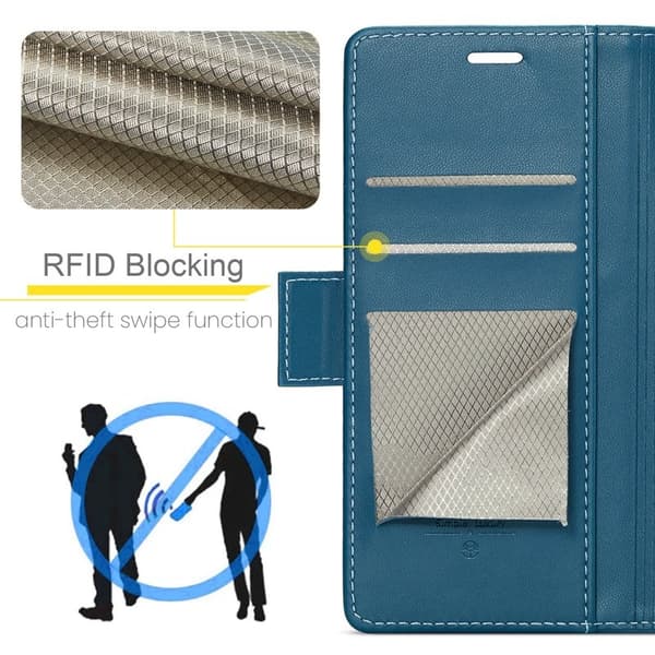 CASEME Plånboksfodral Konstläder för Samsung Galaxy A35 5G - Blå
