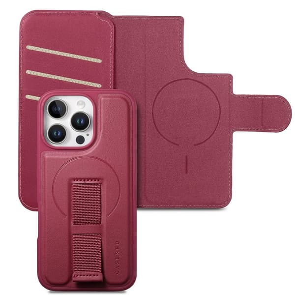 CASENEO iPhone 16 Pro Plånboksfodral Konstläder - Röd
