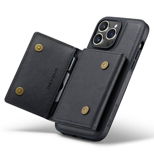 DG.MING M5 Series iPhone 15 Pro Max Plånboksfodral Svart
