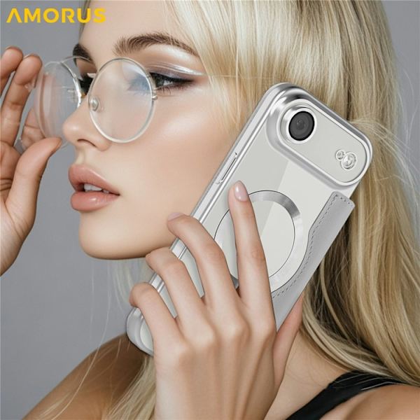 AMORUS iPhone Air Plånboksfodral MagSafe RFID-Skydd - Titangråå Grå