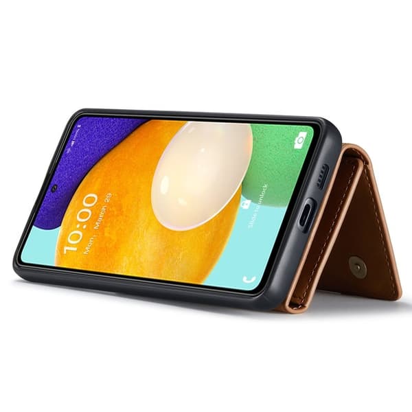 DG.MING Konstläder Plånboksfodral för Samsung Galaxy A53 5G - Brun