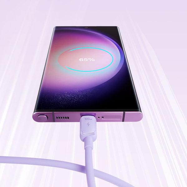 Joyroom USB-C till USB-C kabel 100W 1.2m - Lila